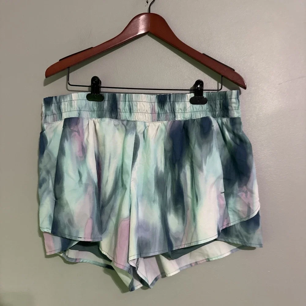 3 Pair Avia Women's 2 Xl‎ Running Shorts Bike Liner Tie-Dye ,leopard-1 Lg Squirt